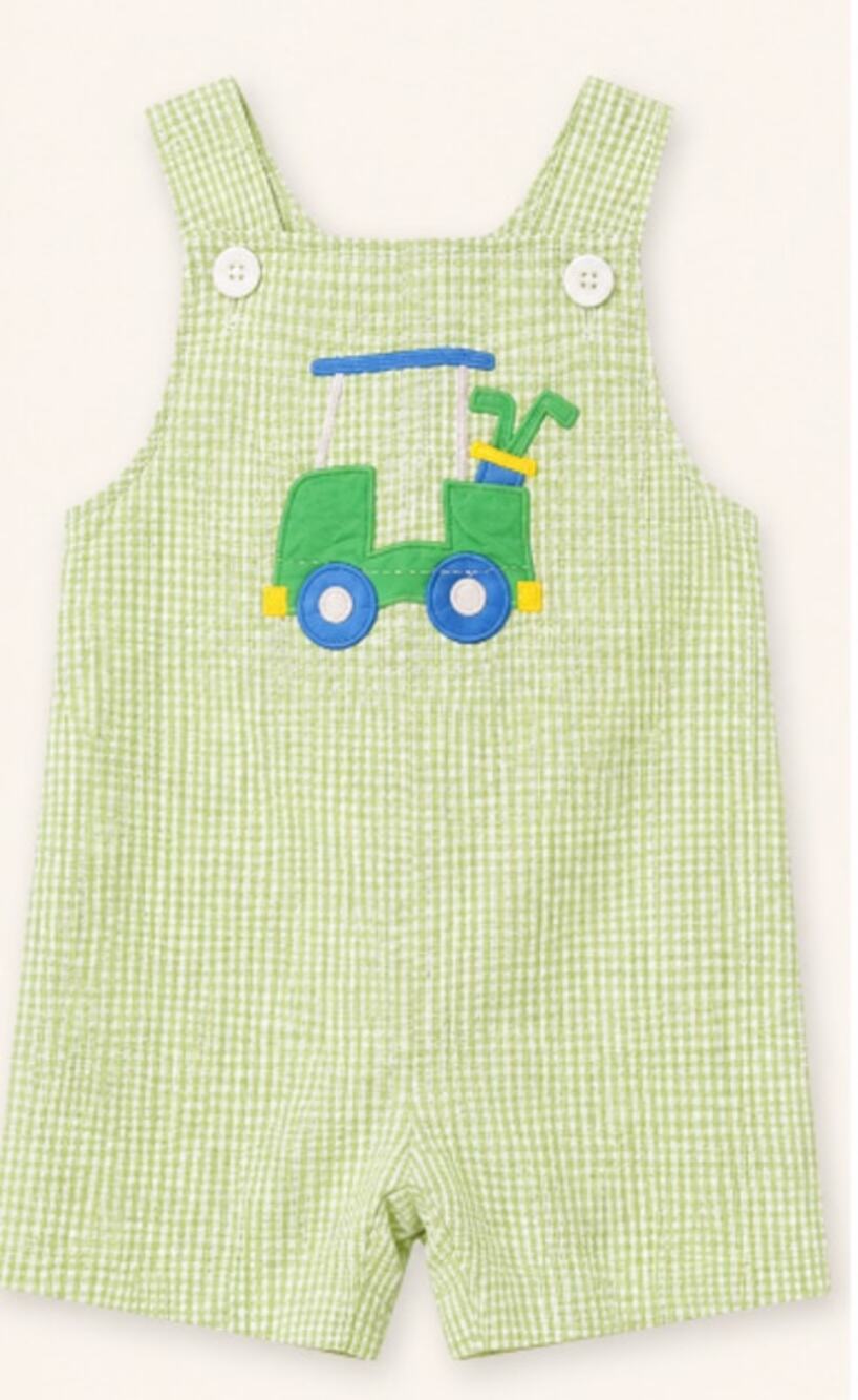 Florence Eiseman Boys Green white Check Romper Size 18M